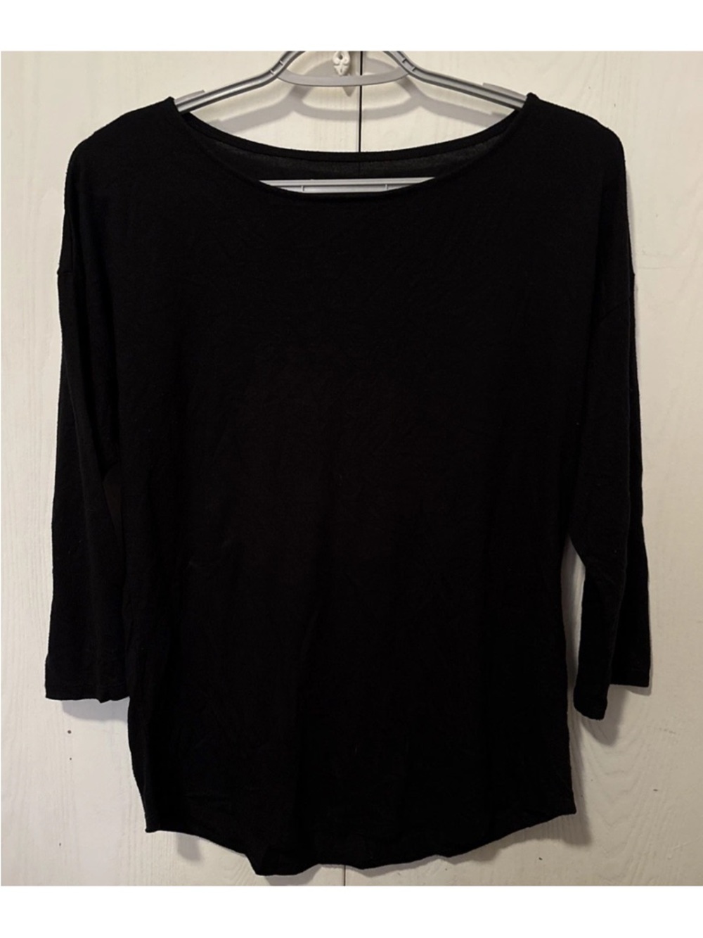 Time and Tru Women's 3/4 Sleeve Black Shirt Size M (8-10)